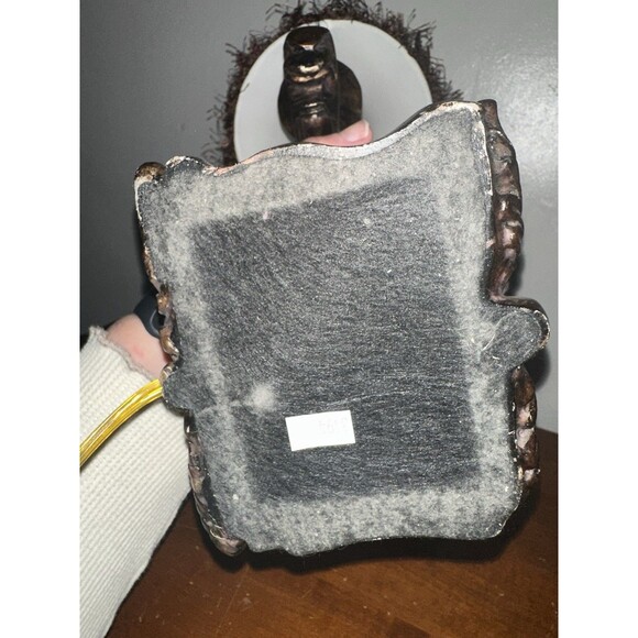 VTG Small Ornate Gilt Finished Two Light Table Lamp Beige Fabric Shades - Picture 10 of 10